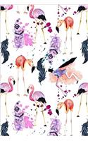 Flamingo Journal: Watercolor Flamingo Illustrations 6x9 Medium Lined Journaling Notebook