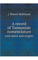 A record of Tasmanian nomenclature with dates and origins
