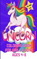 Unicorn Coloring Book for Girls & Boys ages 4-8