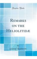 Remarks on the HeliolitidÃ¦ (Classic Reprint)