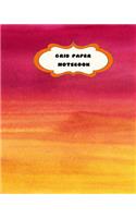 Grid Paper Notebook: Red Orange Yellow Watercolor Texture-Graph Paper 2 squares per inch -8 x 10"