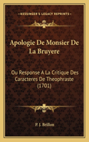 Apologie De Monsier De La Bruyere