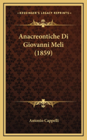 Anacreontiche Di Giovanni Meli (1859)