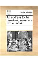 An address to the remaining members of the coterie.: (English)