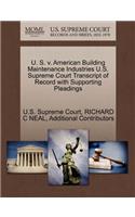 U. S. V. American Building Maintenance Industries U.S. Supreme Court Transcript of Record with Supporting Pleadings