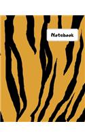 Notebook: 100 page journal paper notebook. Keep all your writing and notes organised in one book. Tiger animal print design