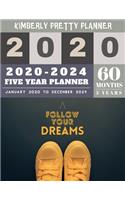 5 year monthly planner 2020-2024: 2020-2024 yearly and monthly planner to plan your short to long term goal with username and password record page follow your dreams design(69 5 Year Monthly Planner 2020-2024)