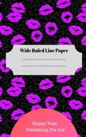 Cute Lips Theme Wide Ruled Line Paper