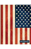 Notebook: Us Flag Statement Composition Book - American Patriotism & Pride - Squared Graph Paper (4 X 4) Journal Notebook Diary Log Book for Science and Math (Country Flag Notebooks)