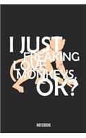 I Just Freaking Love Monkeys, Ok? Notebook: Large 6x9 Classic 110 Dot Grid Pages Notebook for Notes, Lists, Musings, Bullet Journaling, Calligraphy and Hand Lettering or School.