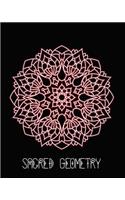 Sacred Geometry: Sweet Pink Mandala Art Journal Cover, Cornell Lined Notebook . Geometric Design for Yoga, Meditation, Dream Diary or Notes for Work or School.