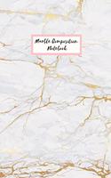 Marble Composition Notebook: Matte Cover Design 6 X 9 College Ruled for School, Journal, Diary, Planner, Notes, Subjects