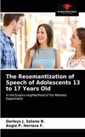 Resemantization of Speech of Adolescents 13 to 17 Years Old