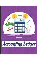 accounting ledgers for bookkeeping: Accounting General Ledge, sustained and long lasting tracking and record keeping Size:8.5"x11" in 100
