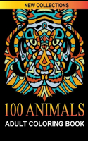 100 Animals Adult Coloring Books