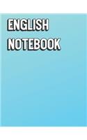 English Notebook: White Blue Teal Fade Color Wide Ruled Line Paper, Perfect for College Elementary Grade School for Note Taking or Homework