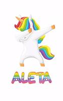 Aleta: Aleta 6x9 Journal Notebook Dabbing Unicorn Rainbow