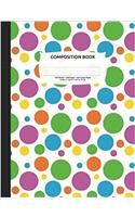 Bright Polka Dots Composition Notebook, 4x4 Quad Rule Graph Paper: 100 Sheets / 200 Pages, 9-3/4" X 7-1/2"