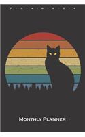 Colourful background cat shadow Monthly Planner
