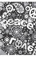 Notebook Hippie peace love flowers white