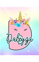 Daleyza: Girls Unicorn Journal to Write In - Personalized Journal