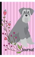 Journal: Schnauzer Dog Pink Journal Lined Blank Paper Diary