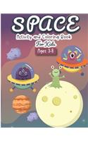 Space Activity and Coloring Book for kids ages 3-8