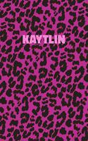 Kaytlin: Personalized Pink Leopard Print Notebook (Animal Skin Pattern). College Ruled (Lined) Journal for Notes, Diary, Journaling. Wild Cat Theme Design wi