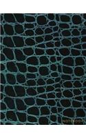 Notebook: Black and Dark Blue Color Alligator Skin Style - Embossed Style Lettering - Softcover - 150 College-ruled Pages - 8.5 x 11 size(Leather Style Collection - Journal, Notebook, Diary, Composi)