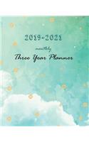 2019-2021 Monthly Three Year Planner: Blue Sky Cover for 36 Months Planner and Calendar Monthly Calendar Planner (3 Year Planner 2019-2021 )