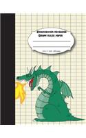 Composition notebook graph ruled paper 8.5 x 11" 200 page 4x4 grid per inch, Funny Dragon wars: Large composition book journal for school student/teacher/office