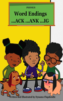 Phonics word endings ACK ANK IG