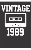 Notebook: 1989 30 Years Old Shirt Birthday Vintage Gift Dot Grid 6x9 120 Pages