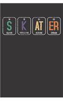 Notebook: Vintage Skateboard Skateboarding Skater Elements Funny Gift Dot Grid 6x9 120 Pages Journal