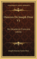 Oeuvres De Joseph Droz V1