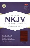NKJV Large Print Compact Reference Bible, Brown LeatherTouch