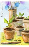 Garden Journal: Seedlings Watercolor Gardening Journal, Lined Journal, Diary Notebook 6 x 9, 180 Pages