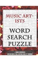 MUSIC ARTISTS WORD SEARCH PUZZLE +300 WORDS Medium To Extremely Hard