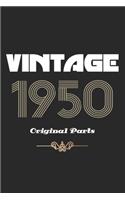 Retro Birthday - Vintage 1950 Notebook Original Parts Gift