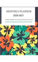 2020-2021 Monthly Planner: This beautiful planner and cover with a beautiful flowers 2 Year Monthly Planner Calendar Schedule Organizer January 2020 to December 2021 (24 Month