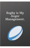 Rugby is My Anger Management.: Sketchbook with Square Border Multiuse Drawing Sketching Doodles Notes-Sports Notebook