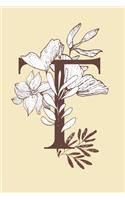 T: Monogrammed Journal For Women. Beautiful Copper Leaf Design. Blank Lined Journal/Notebook.: Initial T. 6 x 9", 120 Pages.