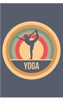 Yoga: Retro Vintage Notizbuch A5 Liniert 108 Seiten Notizheft - Geschenk für Yogi & Yogini