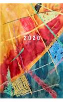 2020: Weekly Planner - 1 Week Per Page - Monday Start Calendar - 6 x 9 Dated Agenda - Appointment Organizer Book - Soft-Cover Artsy Stains