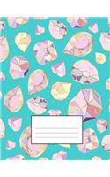 Cornell Method Notebook: Perfect for studying, notetaking, college work: Mint green crystal pattern cover