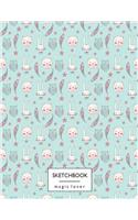Sketchbook magic lover: Boho animals style on green cover (8.5 x 11) inches 110 pages, Blank Unlined Paper for Sketching, Drawing, Whiting, Journaling & Doodling(2 Boho Animals Style on Green Sketchbook)
