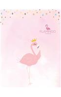 Notebook: Flamingo cover and Dot pages, Extra large (8.5 x 11) inches, 110 pages, notebooks and journals(1 Flamingo Notebook,)