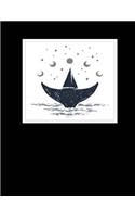 Notebook: Blank Notebook with Sailboat on a Whale Tail Double Exposure Design, Make it Your Journal, Sketchbook or School Notebook, 8.5" x 11", 150 Blank Page(Double Exposure)