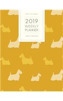 2019 Weekly Planner Twenty Nineteen: Dated with to Do Notes and Inspirational Quotes - Westie West Highland Terrier Yellow