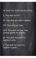 Religious Journal Last 7 Commandments Chalkboard Style: (notebook, Diary, Blank Book)